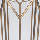 Ivy Small Gold Metal Geometric Cage Candle Holder Lantern - Default Title