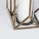 Ivy Small Gold Metal Geometric Cage Candle Holder Lantern - Default Title