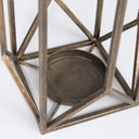 Ivy Small Gold Metal Geometric Cage Candle Holder Lantern - Default Title