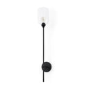 Clyde 60L x 80W x 370H Matte Black WGlass Round Wall Sconce - Default Title