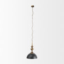 Willson 170L x 170W x 290H Black Iron WAntique Brass Dome Pendant Light - Default Title