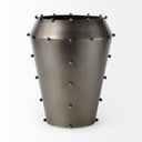 Elio 122H Large Gun Metal Gray Metal WStuds Vase - Default Title