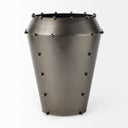 Elio 122H Large Gun Metal Gray Metal WStuds Vase - Default Title