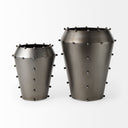 Elio 122H Large Gun Metal Gray Metal WStuds Vase - Default Title