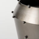 Elio 122H Large Gun Metal Gray Metal WStuds Vase - Default Title