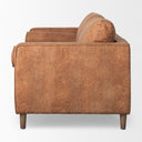 Loretta 880L x 362W x 339H Cognac Brown Faux Leather Three Seater Sofa with Two Bolster Cushions - Default Title