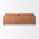 Loretta 880L x 362W x 339H Cognac Brown Faux Leather Three Seater Sofa with Two Bolster Cushions - Default Title
