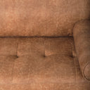 Loretta 880L x 362W x 339H Cognac Brown Faux Leather Three Seater Sofa with Two Bolster Cushions - Default Title
