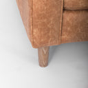 Loretta 880L x 362W x 339H Cognac Brown Faux Leather Three Seater Sofa with Two Bolster Cushions - Default Title