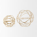 Kali 45L x 45W x 45H Small Beige Decorative Metal and Paper Object - Default Title