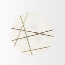 Vivienne 160L x 160W x 190H White Marble WAntique Gold Metal Round Small Side Table - Default Title