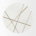 Vivienne 180L x 180W x 230H White Marble WAntique Gold Metal Round Large Accent Table - Default Title