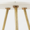 Vivienne 180L x 180W x 230H White Marble WAntique Gold Metal Round Large Accent Table - Default Title