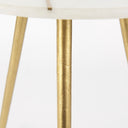 Vivienne 180L x 180W x 230H White Marble WAntique Gold Metal Round Large Accent Table - Default Title