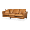 Lake Como 858L x 366W x 323H Tan Leather Three Seater Sofa - Default Title