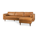Svend 1114L x 680W x 339H Tan Leather Right Chaise Sectional Sofa - Default Title