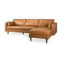 Elton 1114L x 681W x 343H Tan Leather Right Chaise Sectional - Default Title