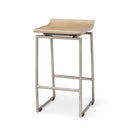 Givens 258H Seat Height Brown Wood WSilver Metal Frame Counterstool - Default Title