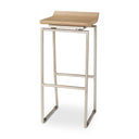 Givens 318H Seat Height Brown Wood WSilver Metal Frame Barstool - Default Title