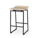 Givens 258H Seat Height Natural Wood WBlack Metal Counter Stool - Default Title