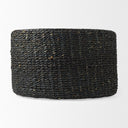 Dina 75L x 75W x 45H Black Cornhusk and Water Hyacinth Round Coffee Table Pouf - Default Title