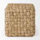 Adele 177L x 177W x 177H Medium Brown Seagrass Woven Square Pouf - Default Title