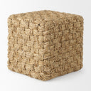 Adele 177L x 177W x 177H Medium Brown Seagrass Woven Square Pouf - Default Title