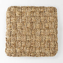 Adele 177L x 177W x 177H Medium Brown Seagrass Woven Square Pouf - Default Title