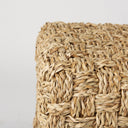 Adele 177L x 177W x 177H Medium Brown Seagrass Woven Square Pouf - Default Title