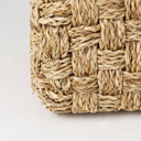 Adele 177L x 177W x 177H Medium Brown Seagrass Woven Square Pouf - Default Title