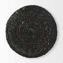 Dina 177L x 177W x 177H Black Cornhusk and Water Hyacinth Round Pouf - Default Title