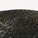 Dina 177L x 177W x 177H Black Cornhusk and Water Hyacinth Round Pouf - Default Title