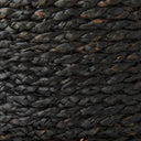 Dina 177L x 177W x 177H Black Cornhusk and Water Hyacinth Round Pouf - Default Title