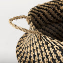 Gaia 177L x 177W x 205H Set of 3 Light and Dark Brown Cross Patterend Belly Seagrass Basket - Default Title