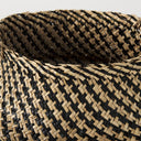 Gaia 177L x 177W x 205H Set of 3 Light and Dark Brown Cross Patterend Belly Seagrass Basket - Default Title