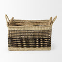 Nia 185L x 134W x 146H Set of 2 Light Brown Seagrass Rectangular Basket with Handles - Default Title