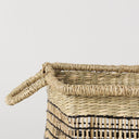 Nia 185L x 134W x 146H Set of 2 Light Brown Seagrass Rectangular Basket with Handles - Default Title