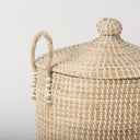 Olivia 157L x 157W x 173H Set of 3 Beige Seagrass Basket WLid and Handles - Default Title