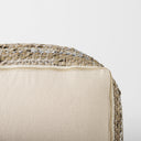 Aadhya 160L x 160W x 160H TaupeSilver Leather and Cotton Pouf - Default Title