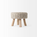 Bina 190L x 190W x 150H Taupe 4 Legged Wool Stool - Default Title