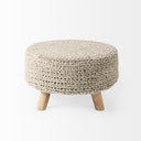 Bina 240L x 240W x 140H Light Gray 4 Legged Wool Stool - Default Title