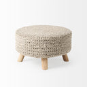 Bina 240L x 240W x 140H Light Gray 4 Legged Wool Stool - Default Title