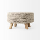 Bina 240L x 240W x 140H Light Gray 4 Legged Wool Stool - Default Title