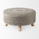 Bina 300L x 300W x 150H Dark Gray 4 Legged Wool Stool - Default Title