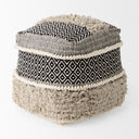 Darika 160L x 160W x 160H BlackWhiteGray Cotton Pouf - Default Title