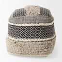 Darika 160L x 160W x 160H BlackWhiteGray Cotton Pouf - Default Title