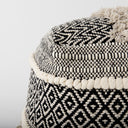 Darika 160L x 160W x 160H BlackWhiteGray Cotton Pouf - Default Title