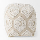 Ekanta 160L x 160W x 160H CreamBeige Patterned Cotton Pouf - Default Title