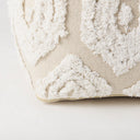 Ekanta 160L x 160W x 160H CreamBeige Patterned Cotton Pouf - Default Title