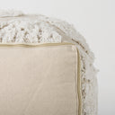 Ekanta 160L x 160W x 160H CreamBeige Patterned Cotton Pouf - Default Title